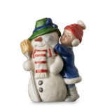 Mädchen mit Schneemann, Mini Sommer und Winter Kinder, Royal Copenhagen Figur Nr. 263