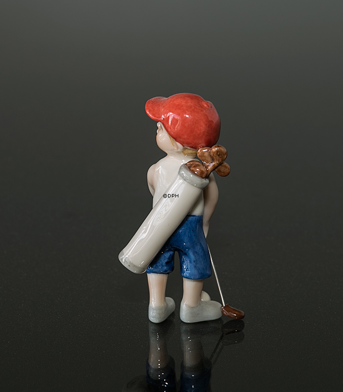 Mini Sommer og Vinterbørn, golfspiller, Royal Copenhagen figur nr. 267