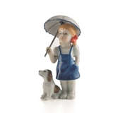 Mini Sommer og Vinterbørn, pige med hund, Royal Copenhagen figur nr. 269