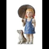 Mini Sommer og Vinterbørn, pige med hund, Royal Copenhagen figur nr. 269