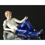 Young Man Writing Love Letter with beating heart, Royal Copenhagen figurine no. 271