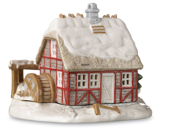 Fyrfadshus, vandmølle, Royal Copenhagen lysestage nr. 283