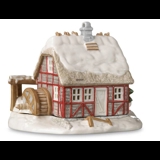 Tealight cottage, watermill, Royal Copenhagen candle holder no. 283
