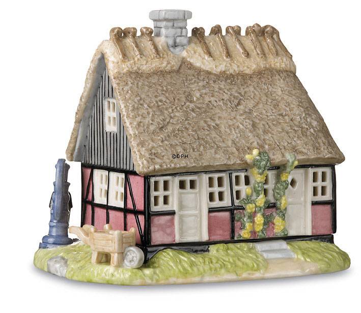 Fyrfadshus, landsby, Royal Copenhagen lysestage nr. 284