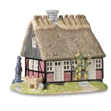 Tealight cottage, village, Royal Copenhagen candlestick no. 284