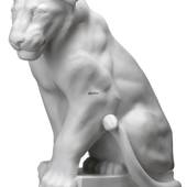 Hvid løveskulptur, Royal Copenhagen figur