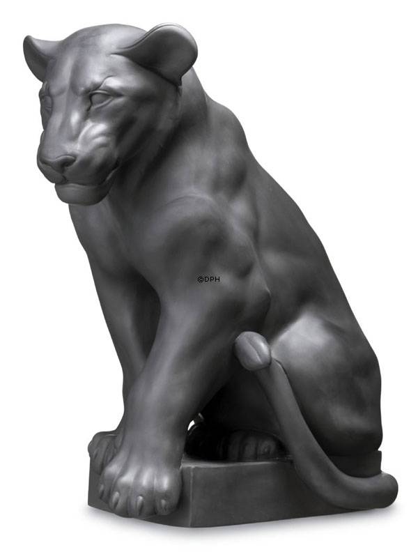 Sort løve skulptur, Royal Copenhagen figur nr. 340