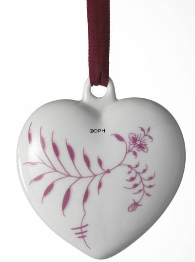 Royal Copenhagen Årshjerte, purpur rose