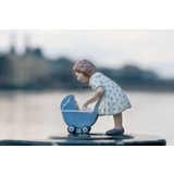 Girl with dolls pram, Royal Copenhagen figurine no. 407