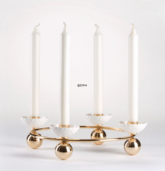 Adventsstage i forgyldt messing