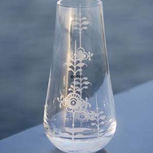 Glas vase med mussel dekoration i relief, klar, Royal Copenhagen | Nr. 1249485 | DPH Trading