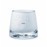 Glas fyrfadsstage med mussel dekoration i relief, opal, Royal Copenhagen nr. 491