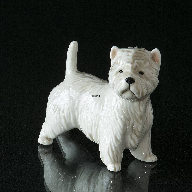 Hund, West Highland Terrier, Royal Copenhagen hunde figur nr. 512