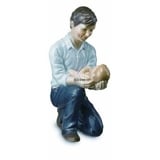 Father with sleeping baby on his knee, Royal Copenhagen figurine no. 542