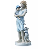 Mutter mit Baby und Hund, Royal Copenhagen Figur Nr. 546