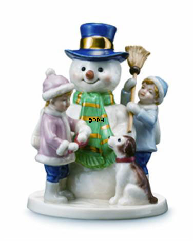 Clara og Peter med snemand, Royal Copenhagen figur nr. 550
