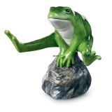 Grüner Frosch sitzend auf Stein, Royal Copenhagen Figur Nr. 556