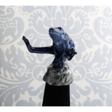 Blauer Frosch sitzend auf Stein, Royal Copenhagen Figur Nr. 557