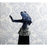 Blue frog sitting on stone, Royal Copenhagen figurine no. 557