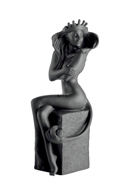Gammel Christel Stjernetegnsfigur, Løve(23. juli til 22.august), Royal Copenhagen figur nr. 566, sort (Udgået model)
