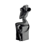 Gammel Christel Stjernetegnsfigur, Løve(23. juli til 22.august), Royal Copenhagen figur nr. 566, sort (Udgået model)