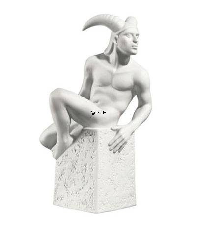 Gammel Stjernetegnsfigur, Stenbuk (21. december til 19. januar), mand, Royal Copenhagen figur nr. 1249610 (Udgået model)
