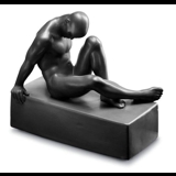 Perfectio sculpture of man, Royal Copenhagen figurine no. 662, black