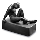 Perfectio Skulptur des Mann, Royal Copenhagen Figur Nr. 662, schwarz