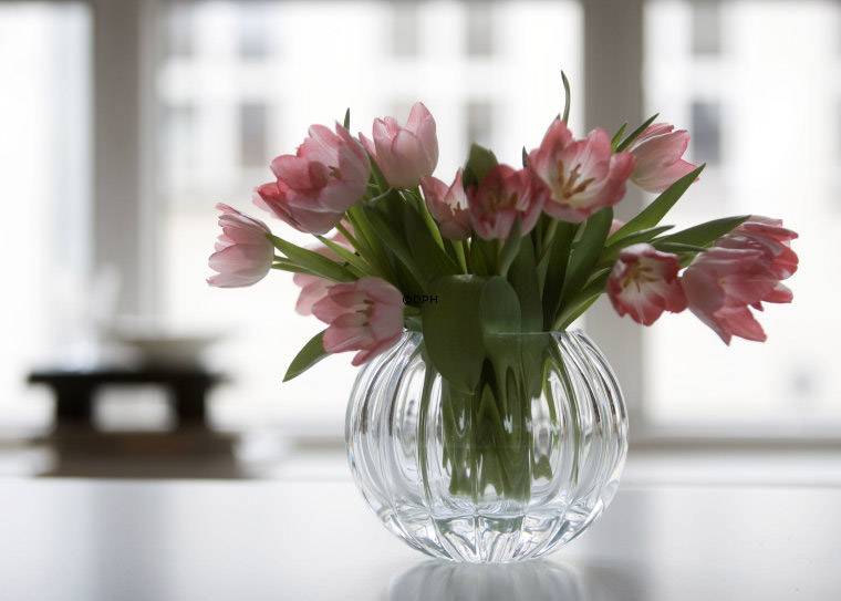 Riflet glas vase Royal Copenhagen nr. 720