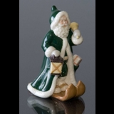 The Annual Santa 2001, Santa goes Skiing, figurine, green, Royal Copenhagen