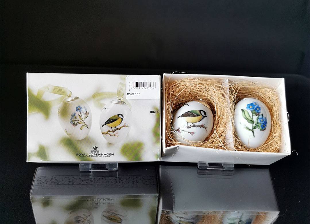 Påskeæg med forgjemmigej / musvit, sæt af to stk., Royal Copenhagen påskeæg 2009