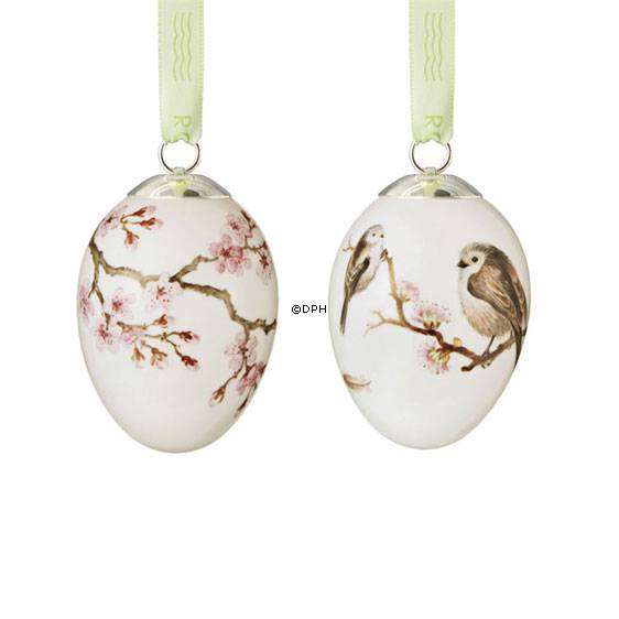 Påskeæg med halemejse / Japansk kirsebærgren, 2 stk., Royal Copenhagen påskeæg 2012