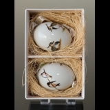 Ostereier mit Vögeln, Schwalbe und Kiebitz, 2 Stück, Royal Copenhagen Osterei 2014