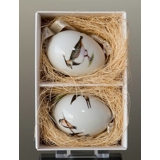 Easter eggs with birds, swollow and vibe, 2 pcs., Royal Copenhagen Easter Egg 2014