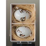 Easter eggs with birds, swollow and vibe, 2 pcs., Royal Copenhagen Easter Egg 2014