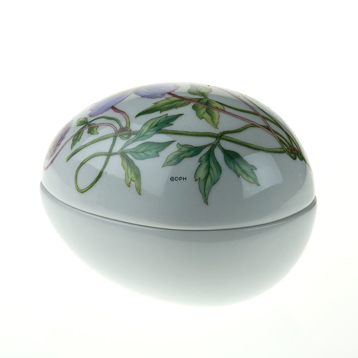 Påskeæg, liggende bonbonniere med klematis, Royal Copenhagen påskeæg 2014