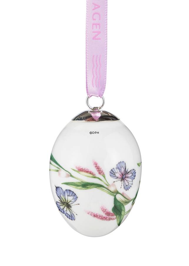 Påskeæg med blå sommerfugl og pileurt, Royal Copenhagen påskeæg 2015