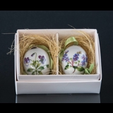 Porcelain egg with flowers, 2 pcs. Royal Copenhagen Easter Egg 2015