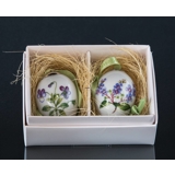 Porcelain egg with flowers, 2 pcs. Royal Copenhagen Easter Egg 2015