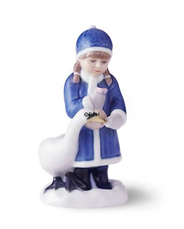 Royal Copenhagen årsfigur 2017, pige med svane