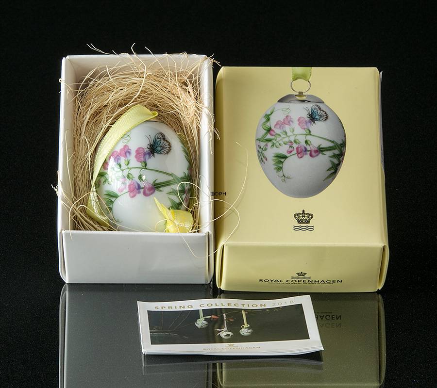 Påskeæg med blå sommerfugle, Royal Copenhagen påskeæg 2018