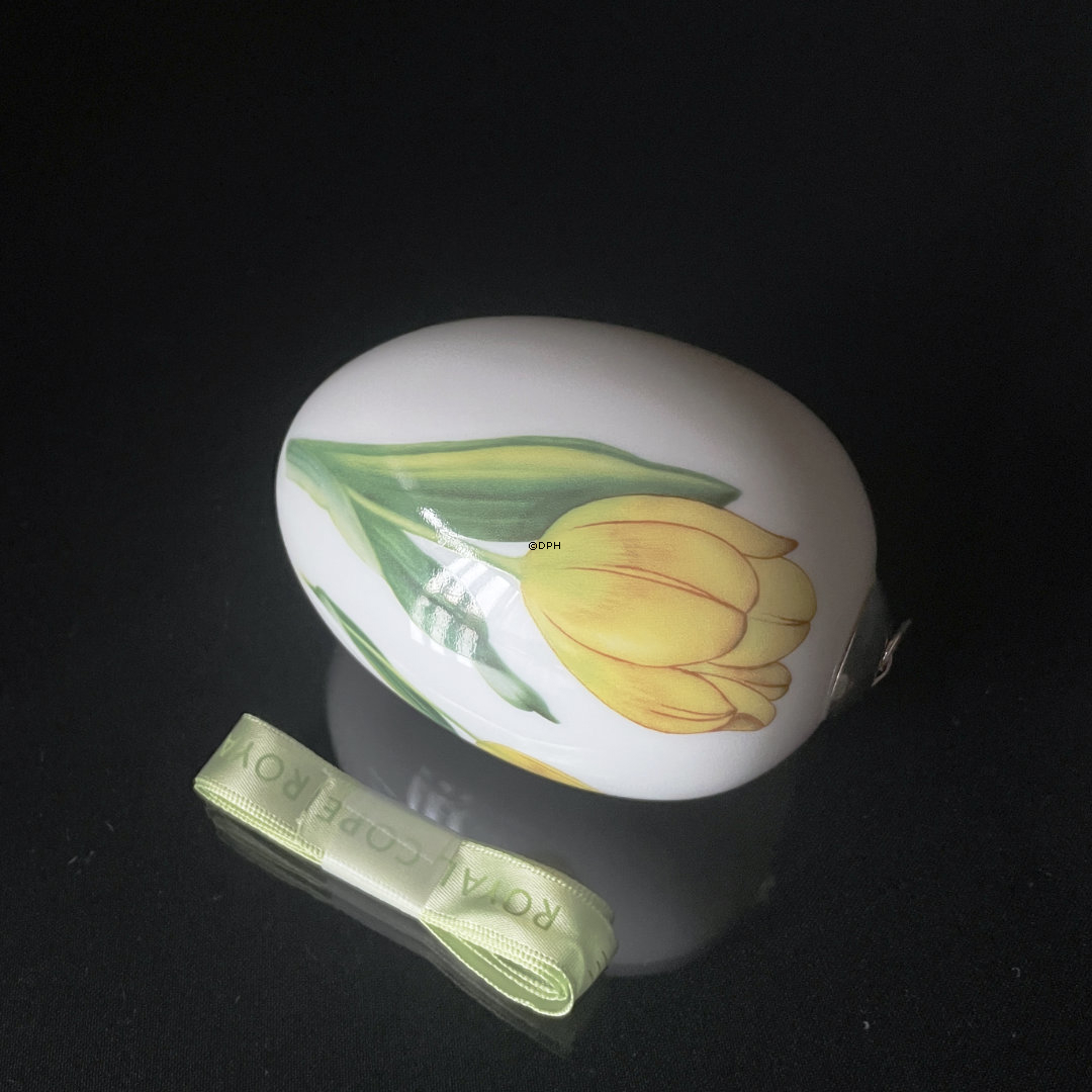 Påskeæg med gul tulipan, stort, Royal Copenhagen påskeæg