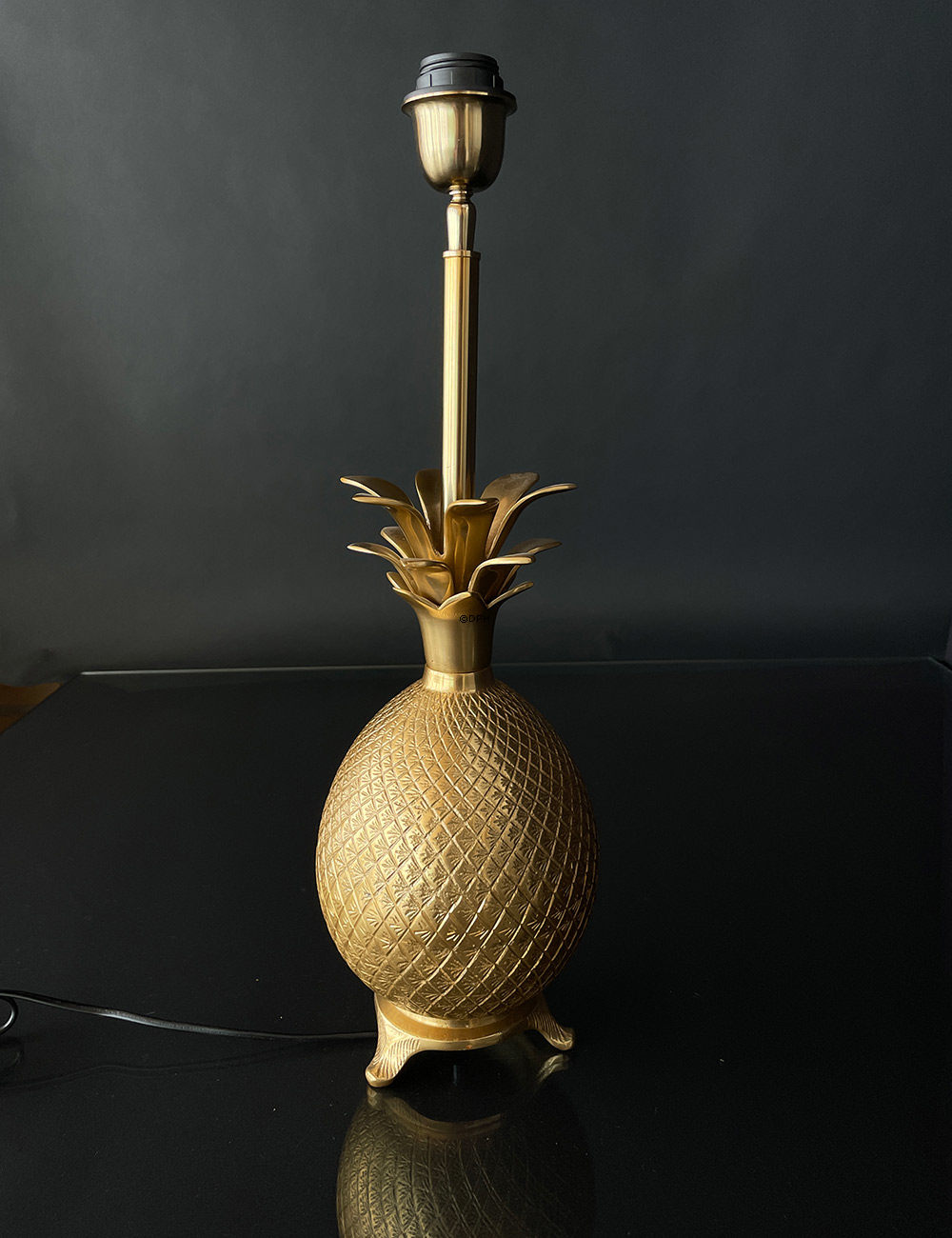 Bordlampe messingfinish ananas uden skærm