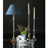 Round lampshade tall model height 20 cm, blue chintz fabric