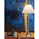 Table lamp shinning Nickel finish (silver look) without lampshade