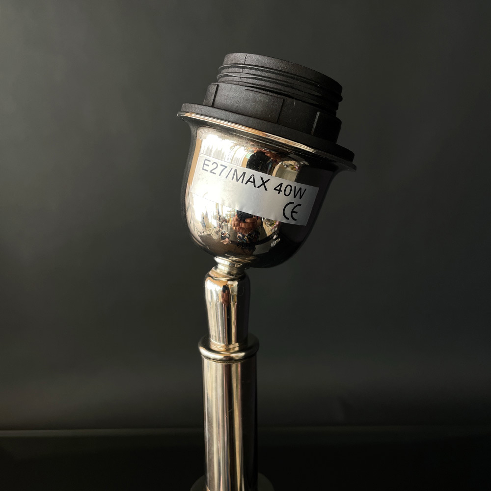 Bordlampe blank nikkel finish (sølv) uden skærm