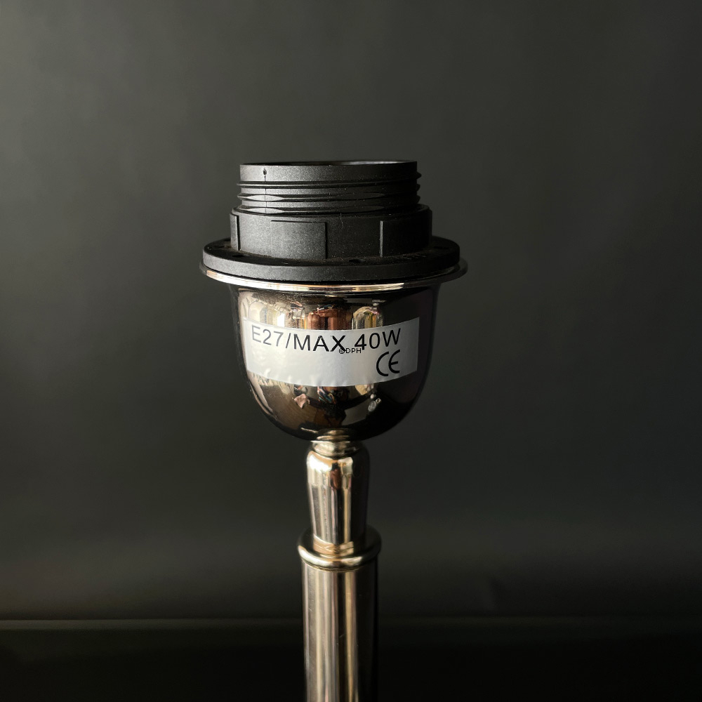 Bordlampe blank nikkel finish (sølv) uden skærm, 62 cm