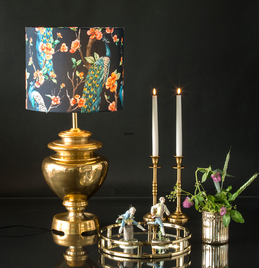 Bordlampe messing finish rustikt look, uden skærm 52 cm