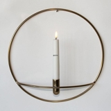 Circular Candleholder in Brass finish for the Wall