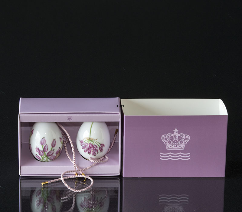 Påskeæg med vilde purløg og vilde purløg blade, 2 stk., Royal Copenhagen påskeæg 2022